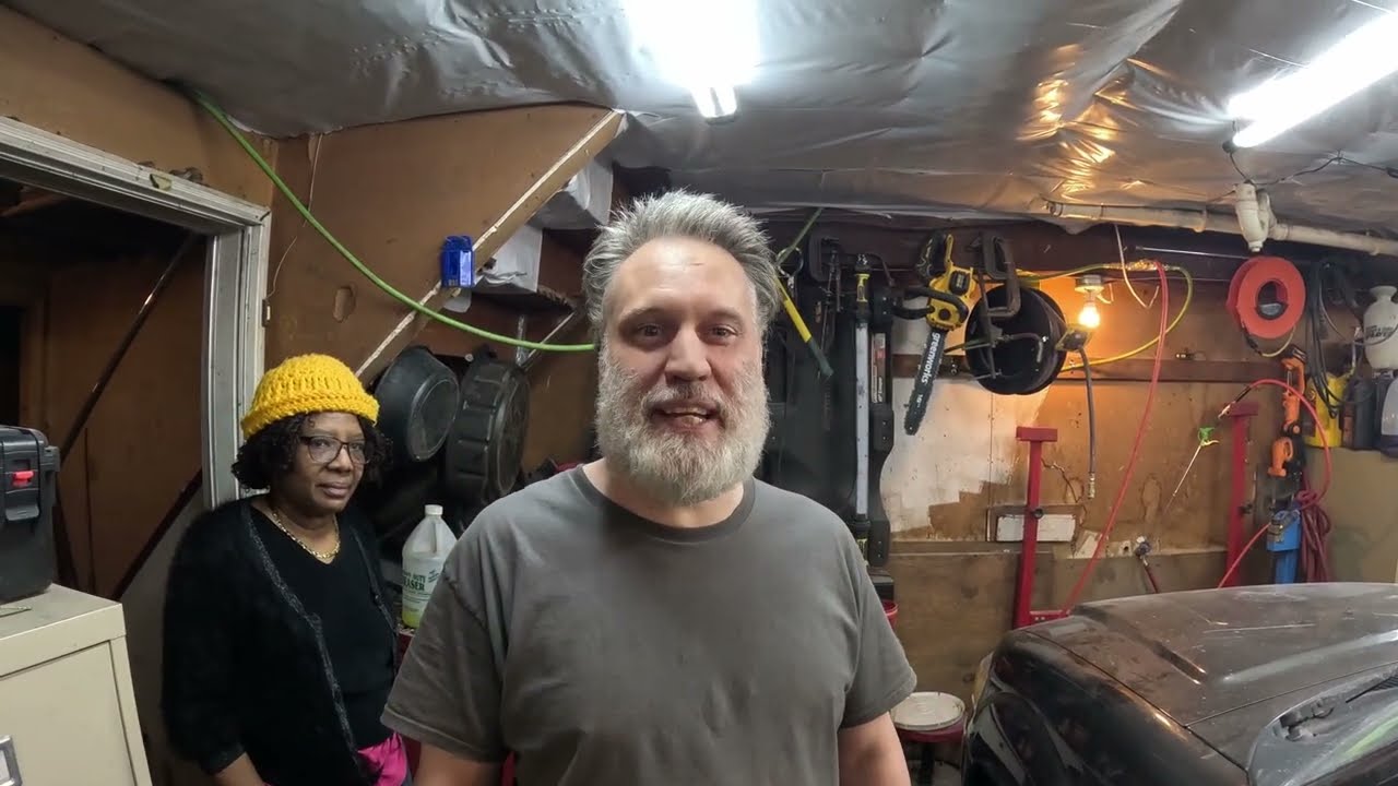 Fixing the garage ceiling! Putting up plastic and better lighting in the garage (Pt. 1)
