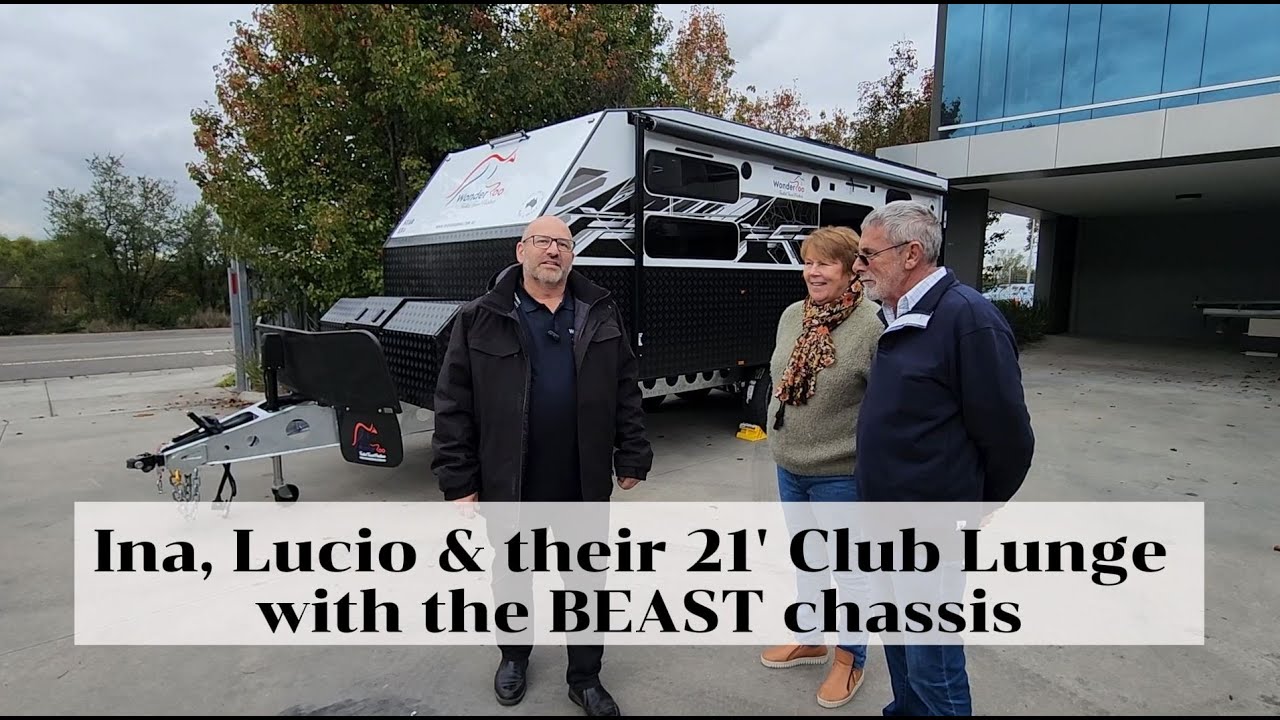 Customer walkthrough: 21' rear club lounge with BEAST chassis, rear toolbox, swivel BBQ, Black Jack