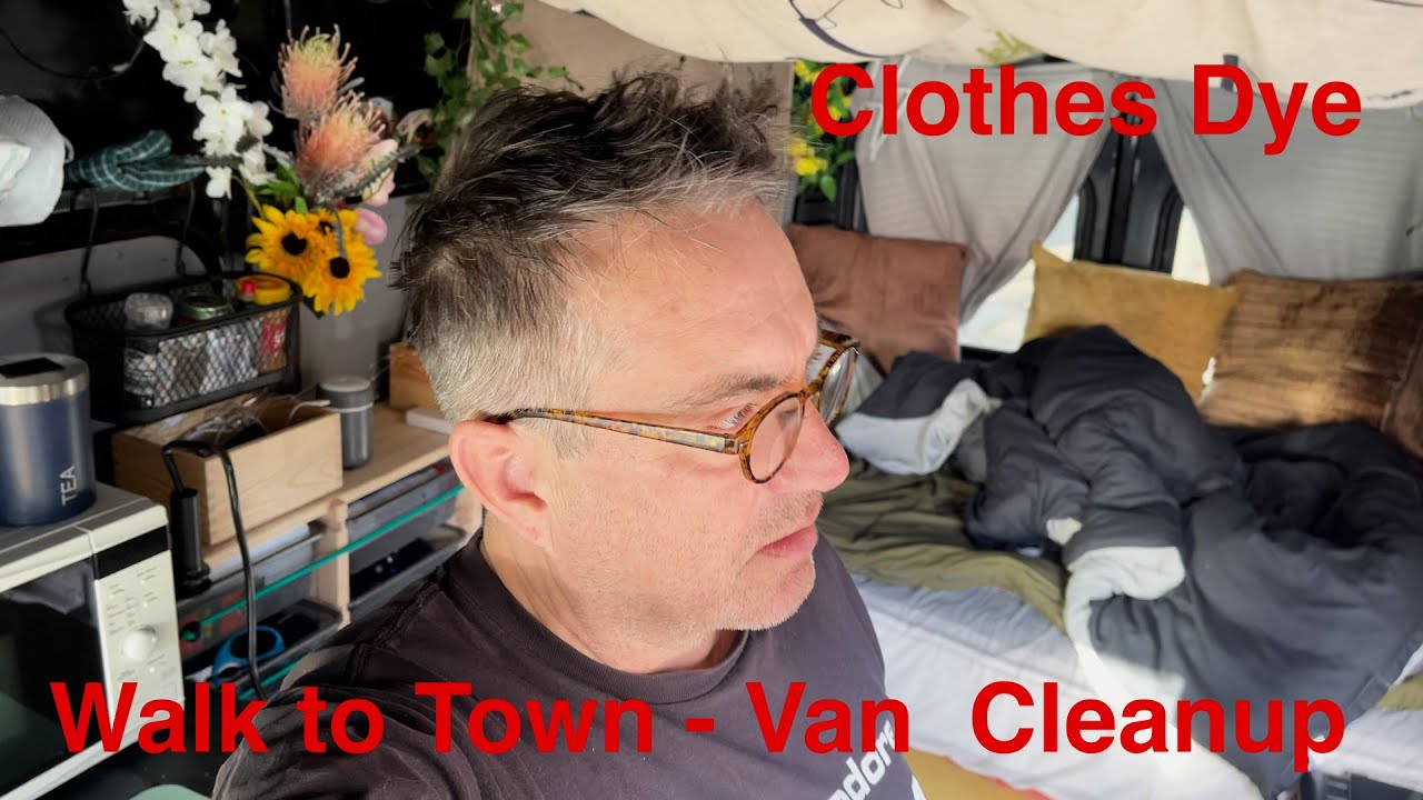 Surrey town walk- making camper bed - dying clothes & train to London