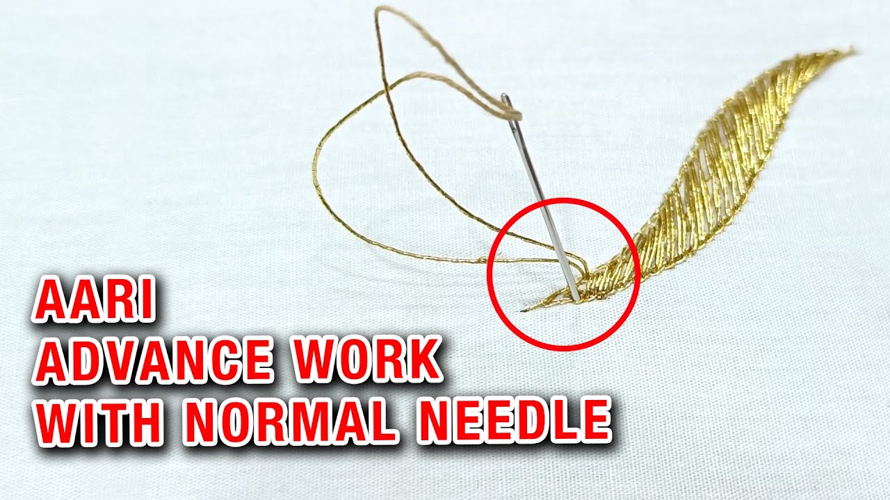 aari work for beginners in tamil | aari work tutorial with normal needle | aari class | #422