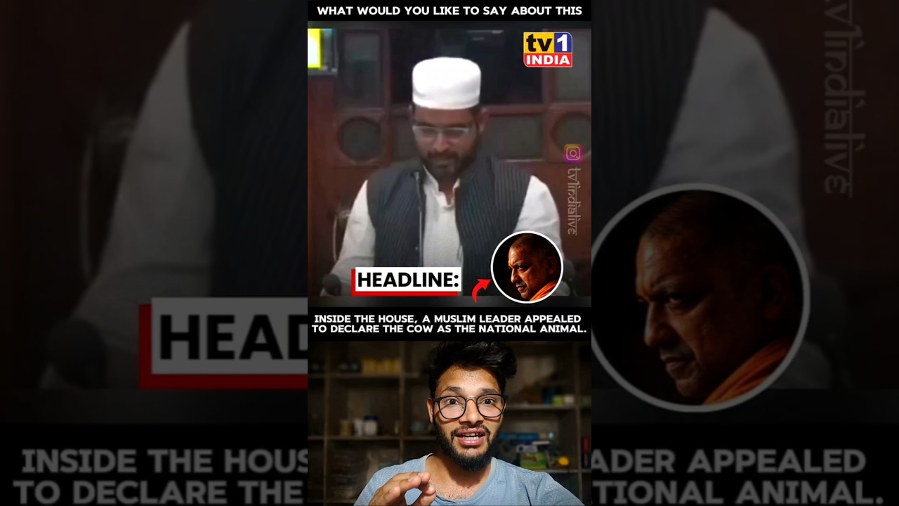 Inside the House, a Muslim leader appealed to declare the cow as the national animal.🤔 #cow #muslim