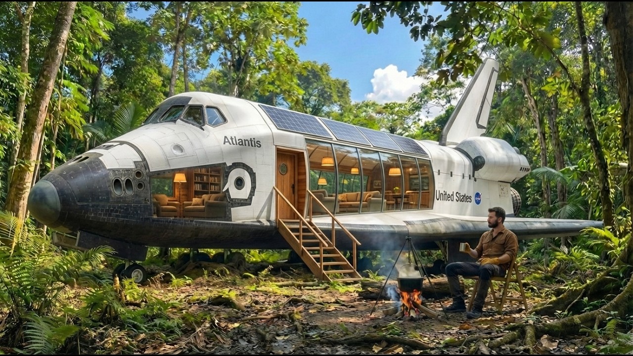 This Guy Turned an Abandoned Space Shuttle (Atlantis) Into a Crazy Cool Luxury Home (ASMR)