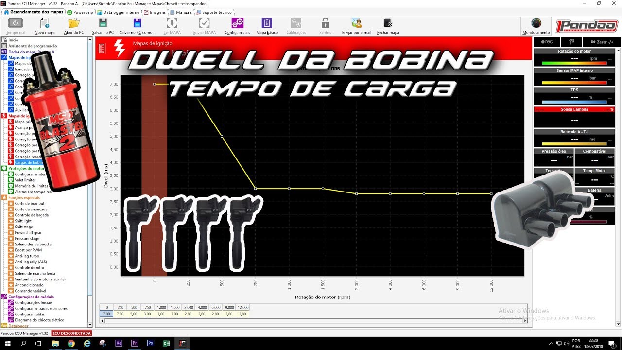 Chevette Injetado - Configuração do Dwell da bobina (simples, dupla e uma por cilindro)