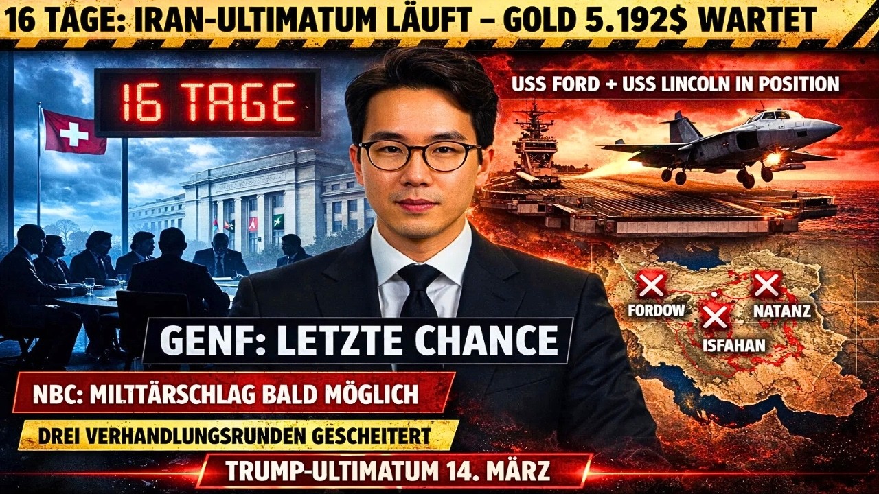 16 TAGE BIS IRAN-KRIEG: Genf Runde 3 gescheitert?, Silber Shakeout -4,6%, Gold 5.192$ —Letzte Chance