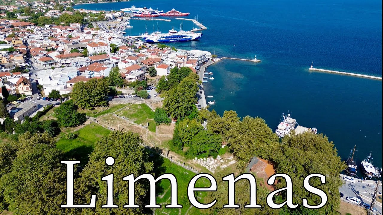 Limenas, Island Thasos, Greece - by drone [4K]. #thasos