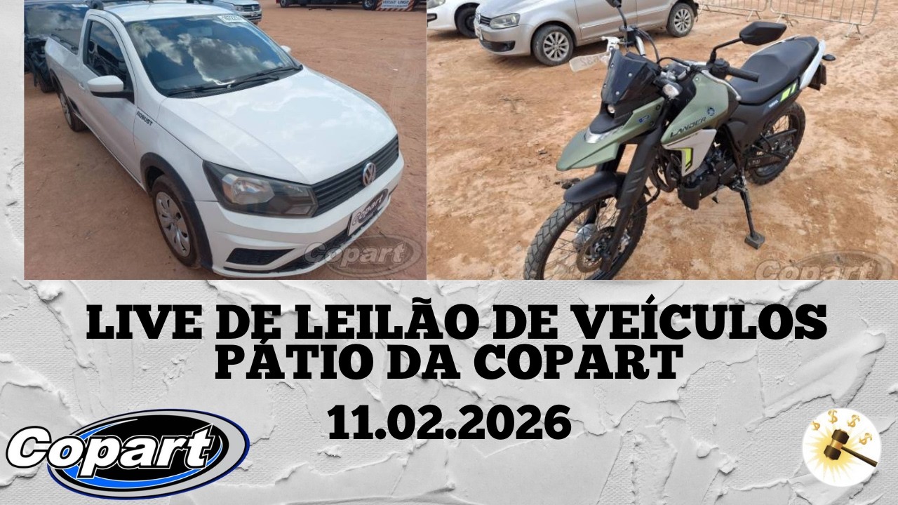 LIVE DE LEILÃO DE VEÍCULOS NO PÁTIO DA COPART 11.02.2026