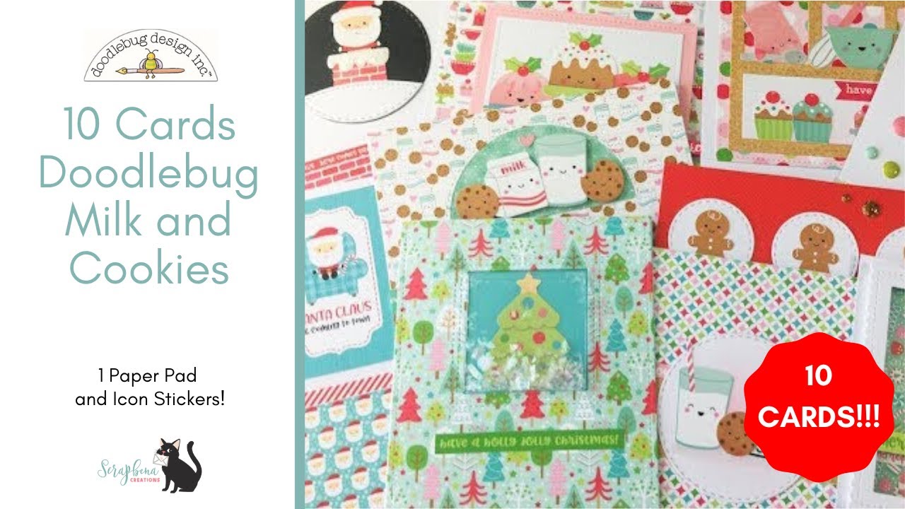 10 Cards 1 Paper Pad | Doodlebug Milk and Cookies