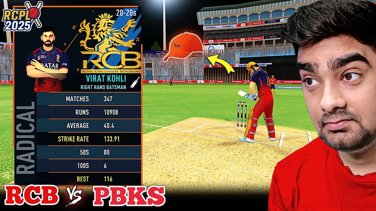*Orange Cap* V.Kohli RCB Vs PBKS RCPL 2025 RC24 (Expert Mode)