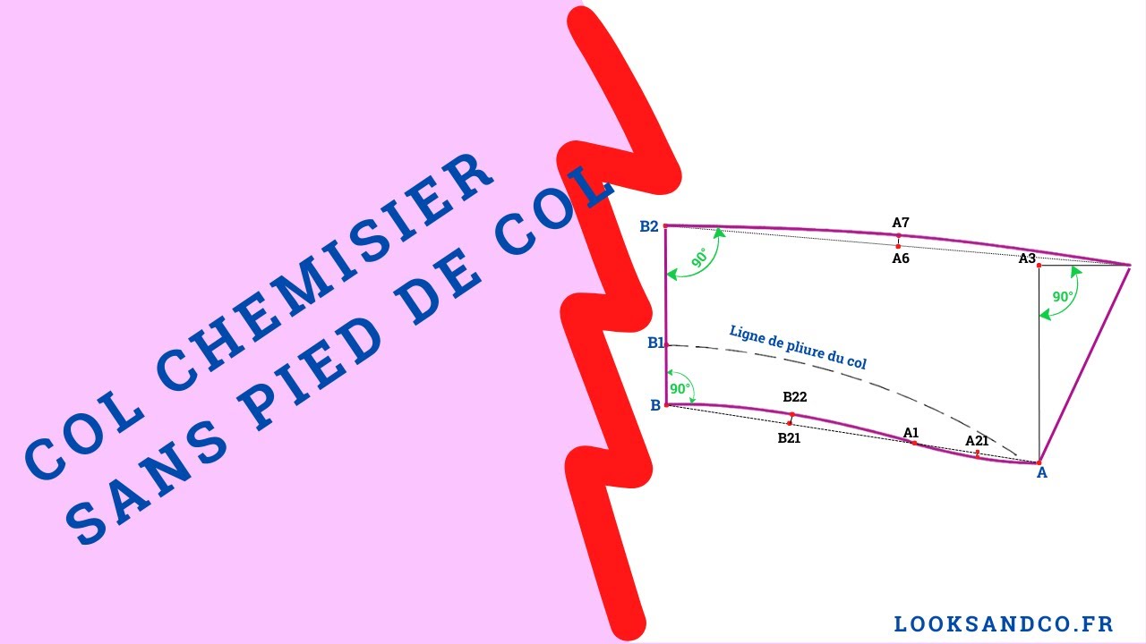 Col chemisier sans pied de col
