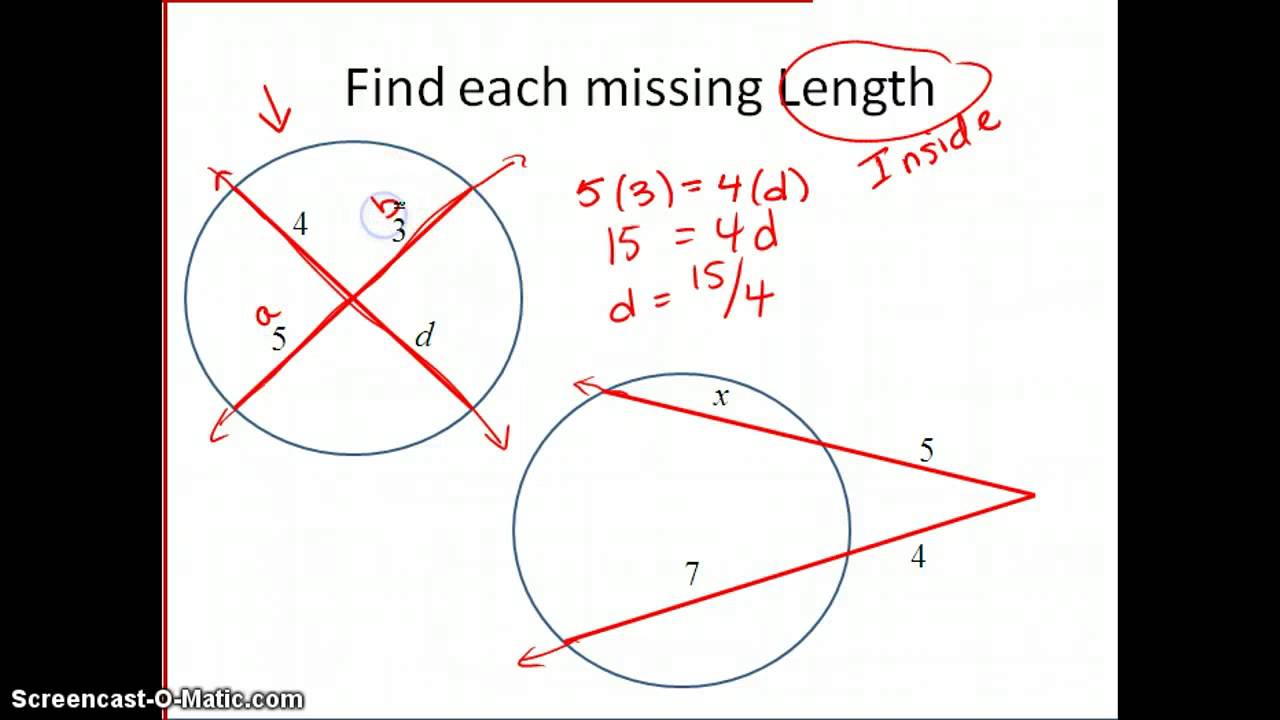 Finding Segments Lengths in Circles