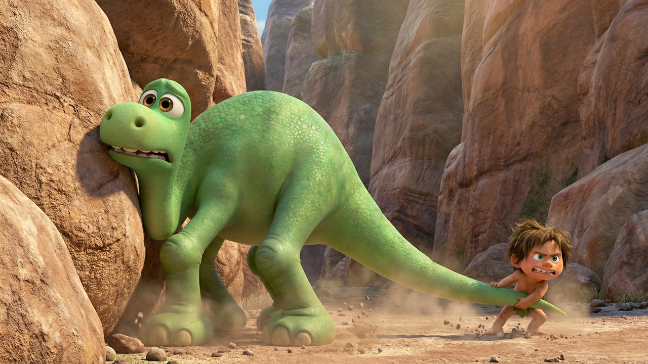Arlo Gets Stuck in the Canyon 😱🦕 Spot Tries to Pull the Giant Dinosaur Free 💪 | Good Dinosaur Toons
