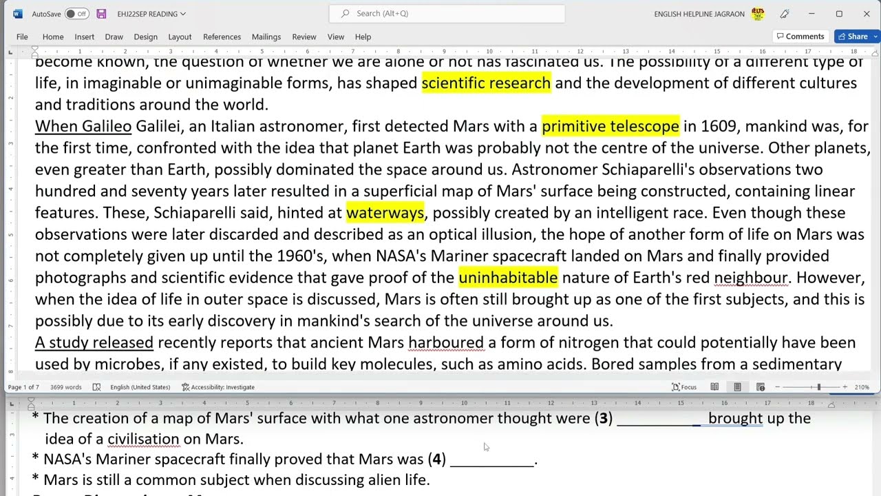 #ielts #reading  The search for life in outer space #ehjagraon