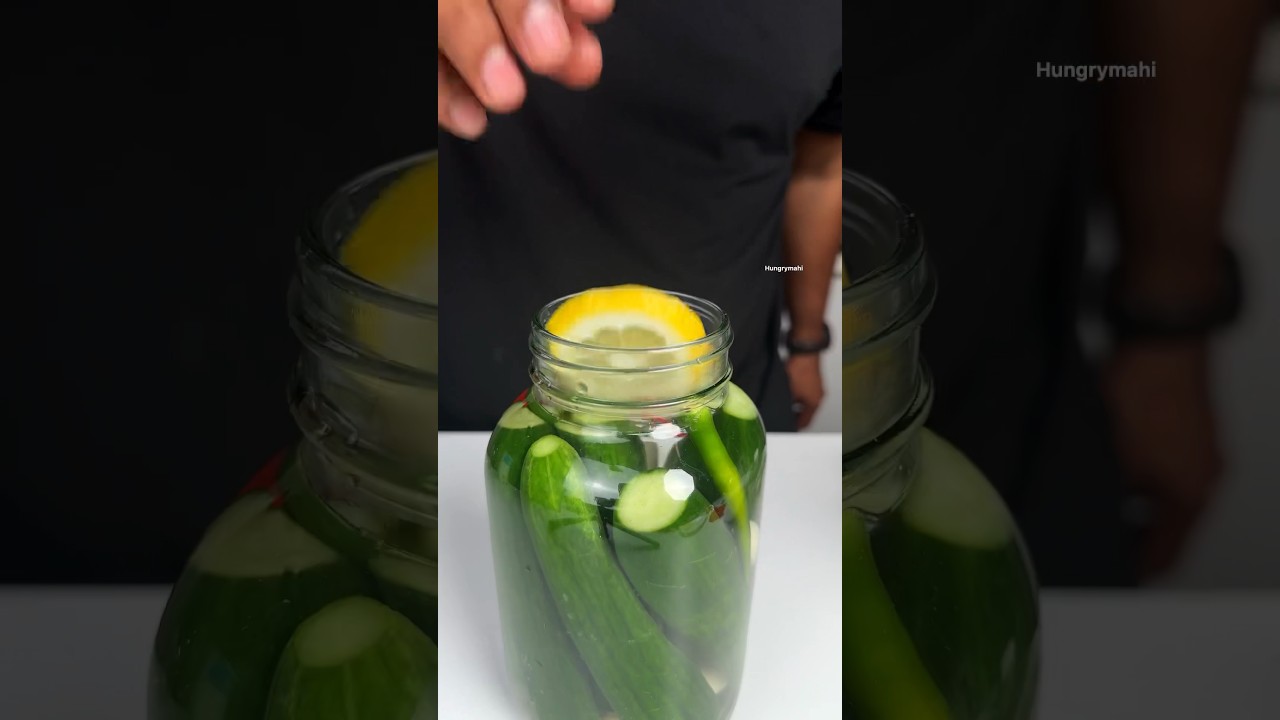 SPICY TANGY SOUR CUCUMBER PICKLES  #asmr #shorts #short