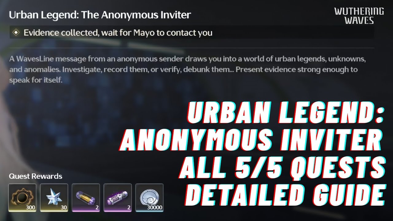 All 5/5 Urban Legend: Anonymous Inviter FULL QUEST GUIDE | How to get ALL 5/5 Urban Legend Quests |