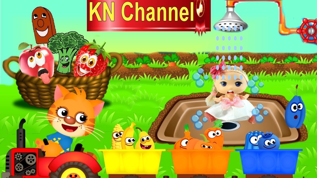 BÚP BÊ KN Channel DẠY BÉ MÀU SẮC RAU QUẢ | GIÁO DỤC TRẺ EM