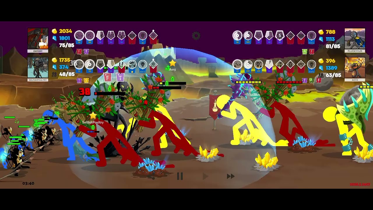Enesbrt vs pluckycur 2v2 stick man saga 