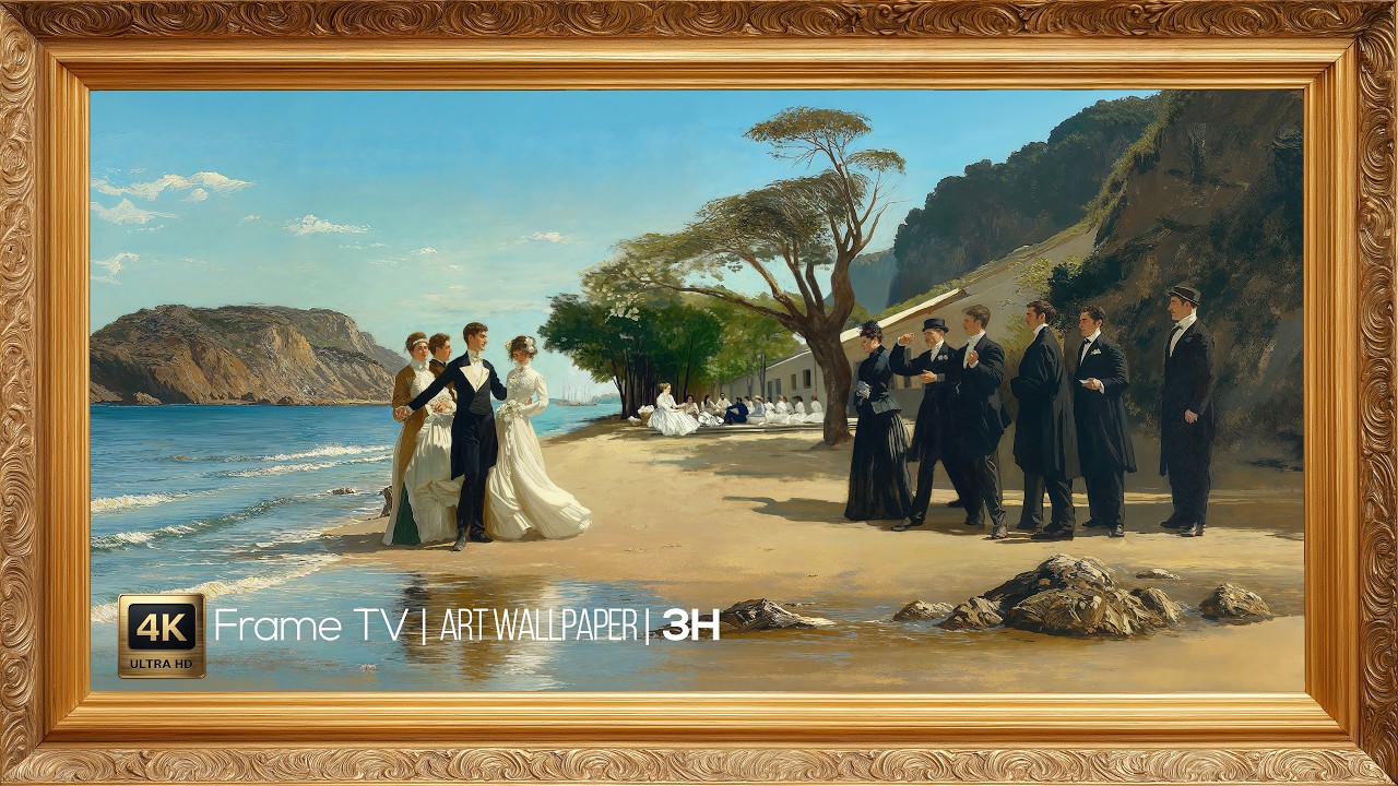 Frame TV | Victorian Seaside Promenade | Classic Beach Painting |  Art Display 4K (3 Hours)
