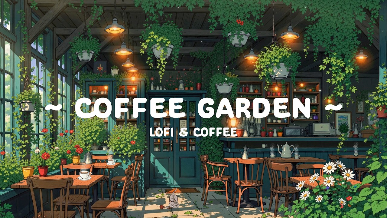 Hidden Garden Coffee Shop 🌿 Soft Lofi Coffee & Relaxing Lofi for Deep Focus and Stress Relief