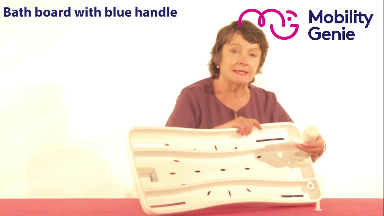 Bath board with blue handle