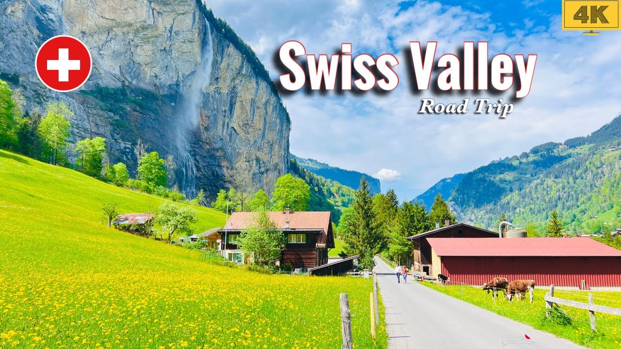 Paradisiacal Switzerland ! Driving in Swiss Valley Lauterbrunnen & Stechelberg