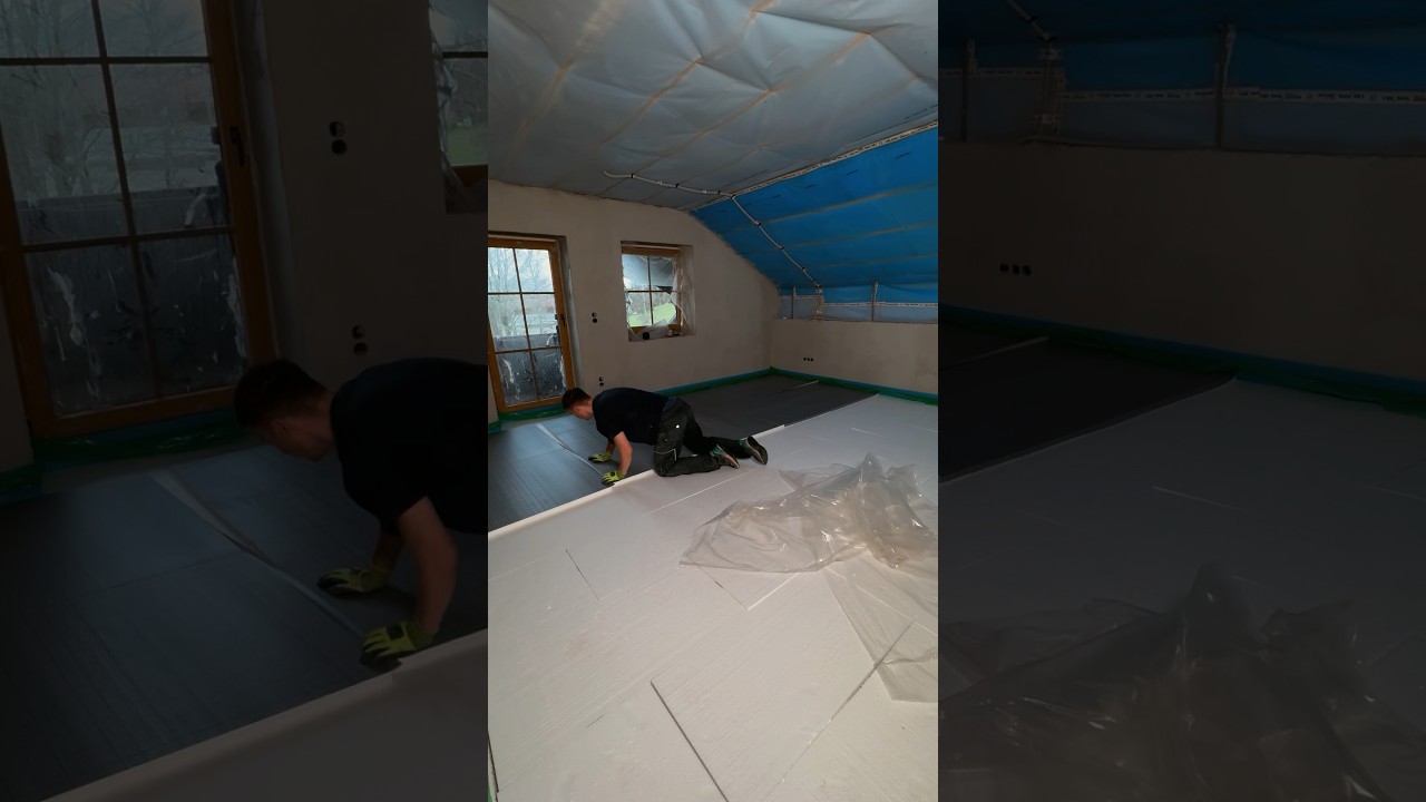 Estrichd&auml;mmung verlegen #hausbau #renovieren