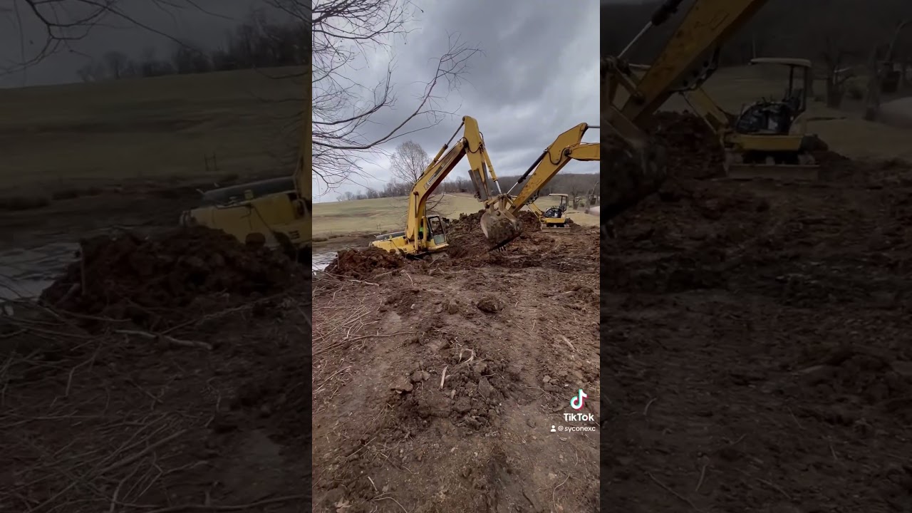 Excavator stuck in the mud! 😳😬 #excavator #mud #recovery #heavyequipment #stuckinmud