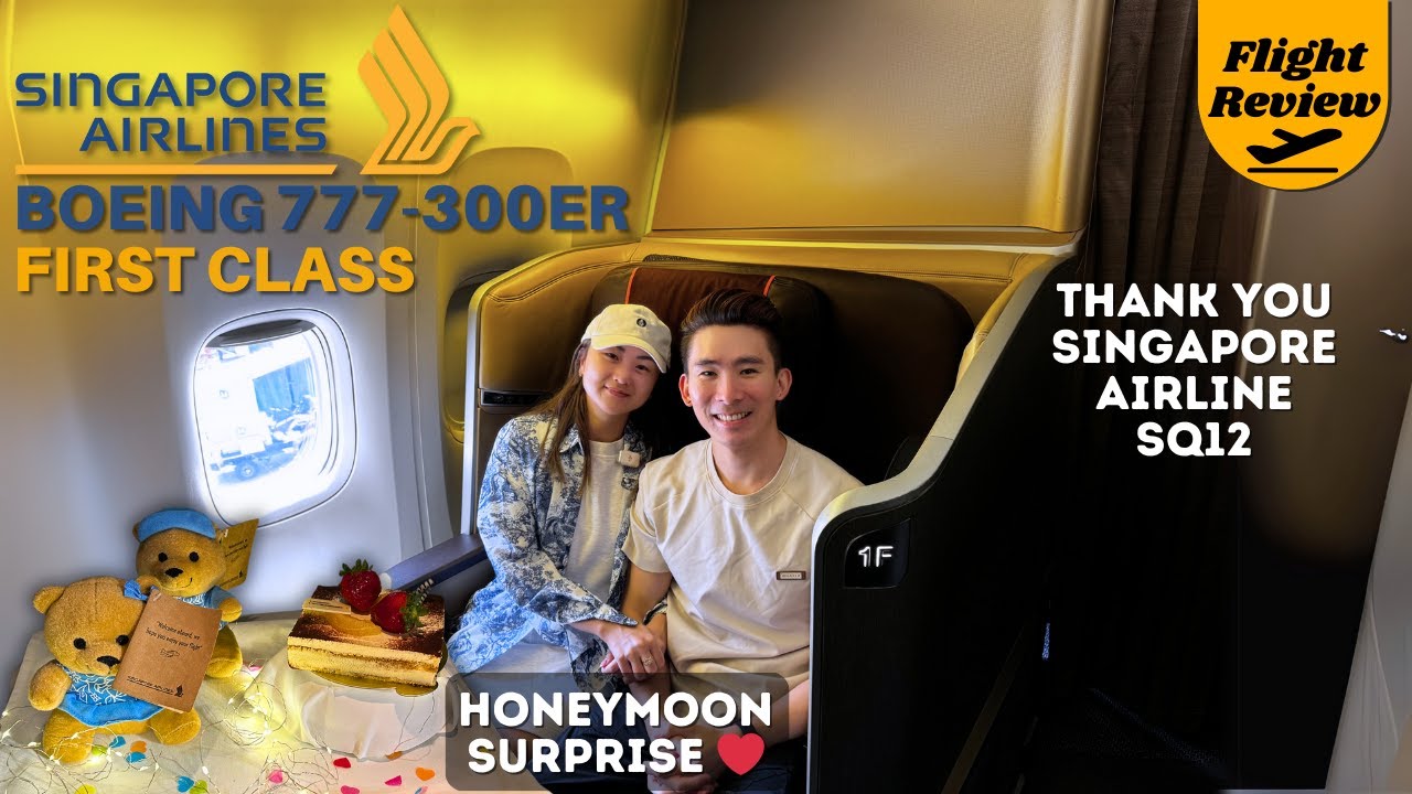2024 Singapore Airlines First Class Honeymoon Surprise flying from NRT to LAX with @Vincent Goh