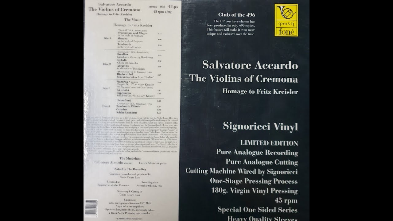 Salvatore Accardo The Violins Of Cremona - 1st