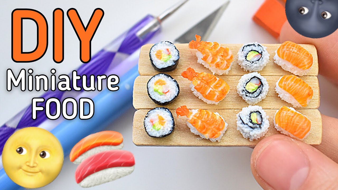 DIY MINIATURE Sushi for Dollhouse | Polymer Clay Tutorial 🍣 | Strawberrypuffcake
