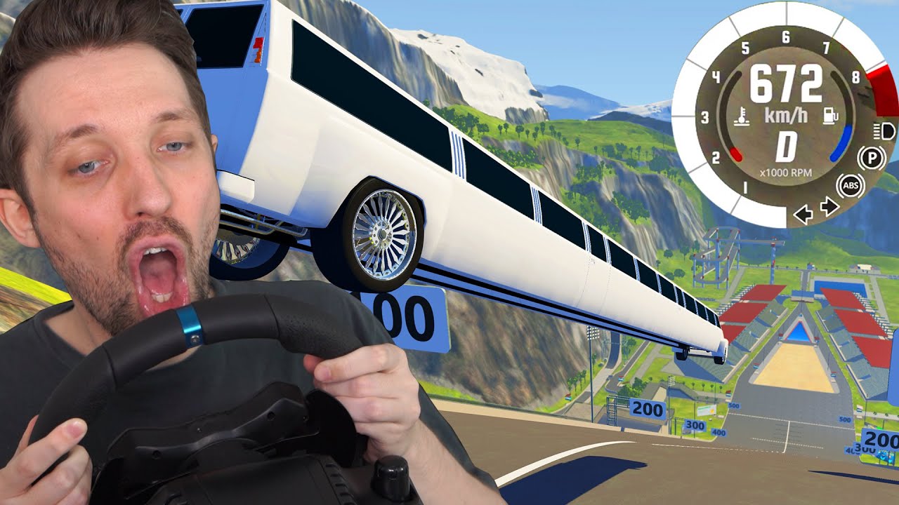 Ich FAHRE das LÄNGSTE AUTO auf der MEGA RAMPE in BeamNG