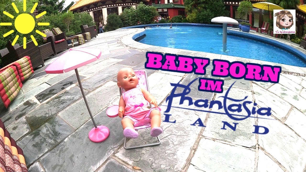 BABY BORN IM PHANTASIALAND 🎡 Hannahs Puppe am Pool und im Freizeitpark