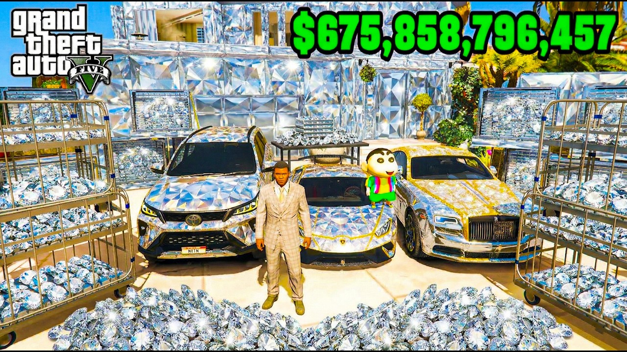 Franklin And Shinchan Touch Anything Become Diamond & Gold in GTA 5 || SHINCHAN GTA 5 VIDEO