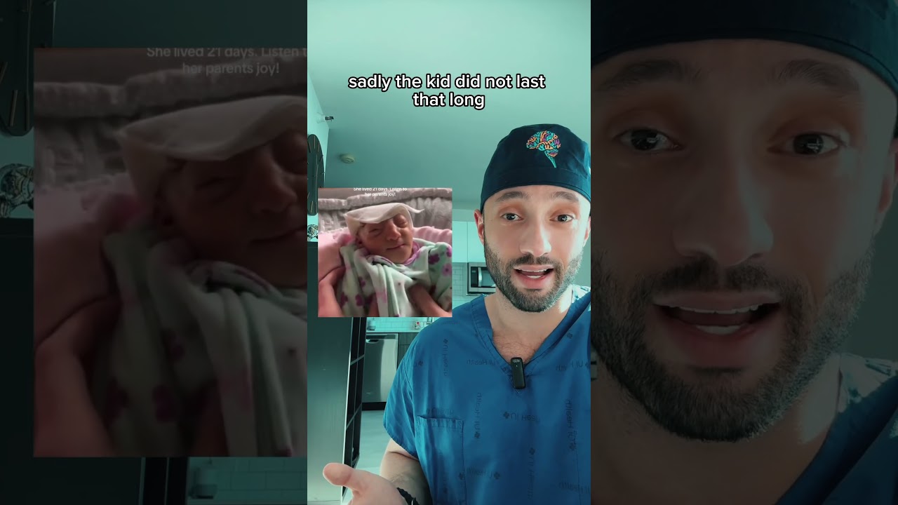 Редкий врожденный дефект, называемый анэнцефалией. Обычно вызывается дефицитом фолиевой кислоты. ...