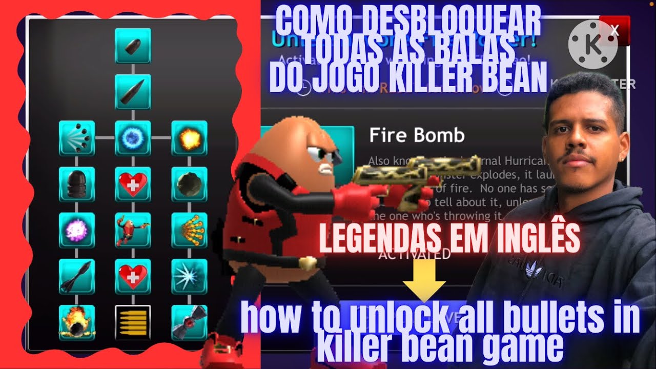 Como desbloquear todas as balas do jogo killer bean unleashed, legendas em inglês