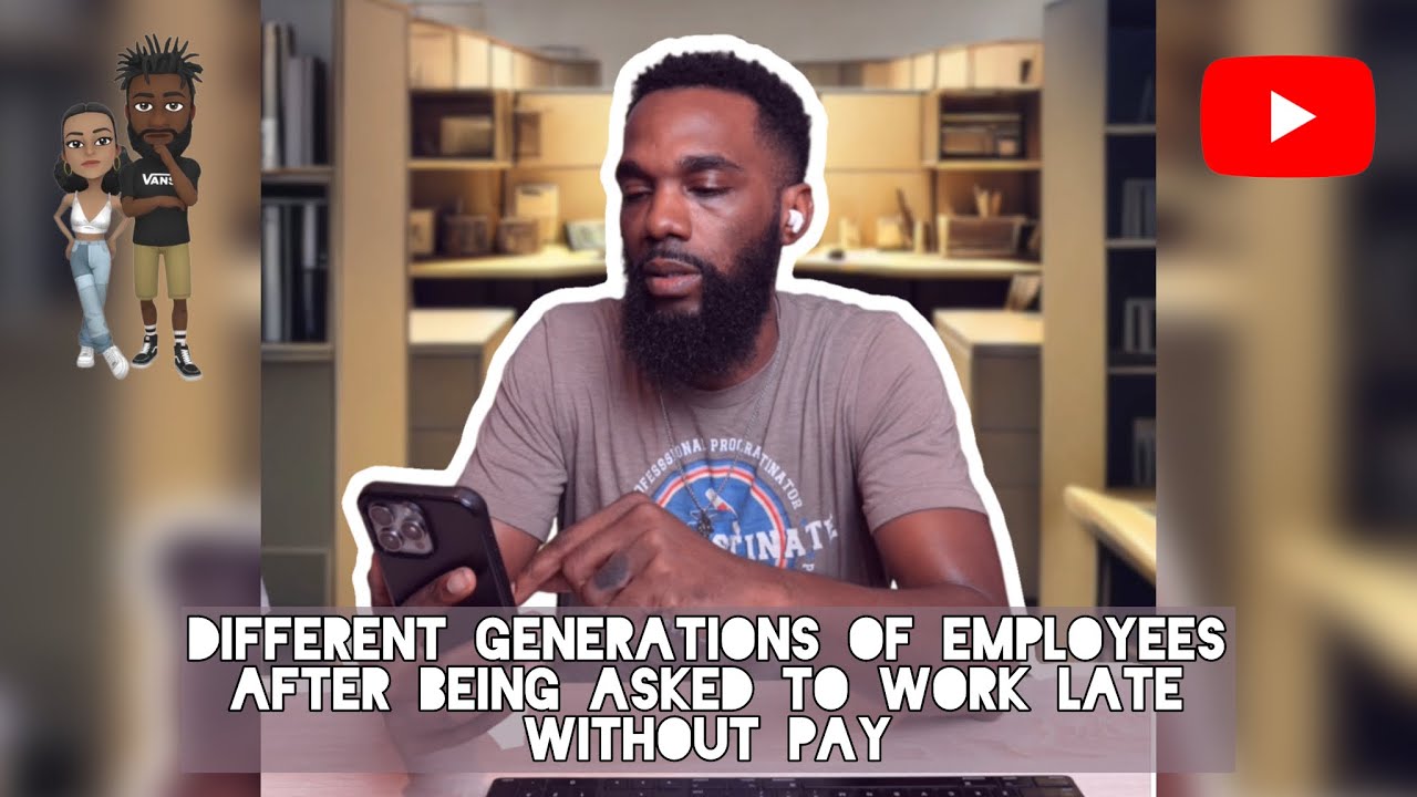 Different generations after being asked to work late without pay #comedy #theclassiiics #funny