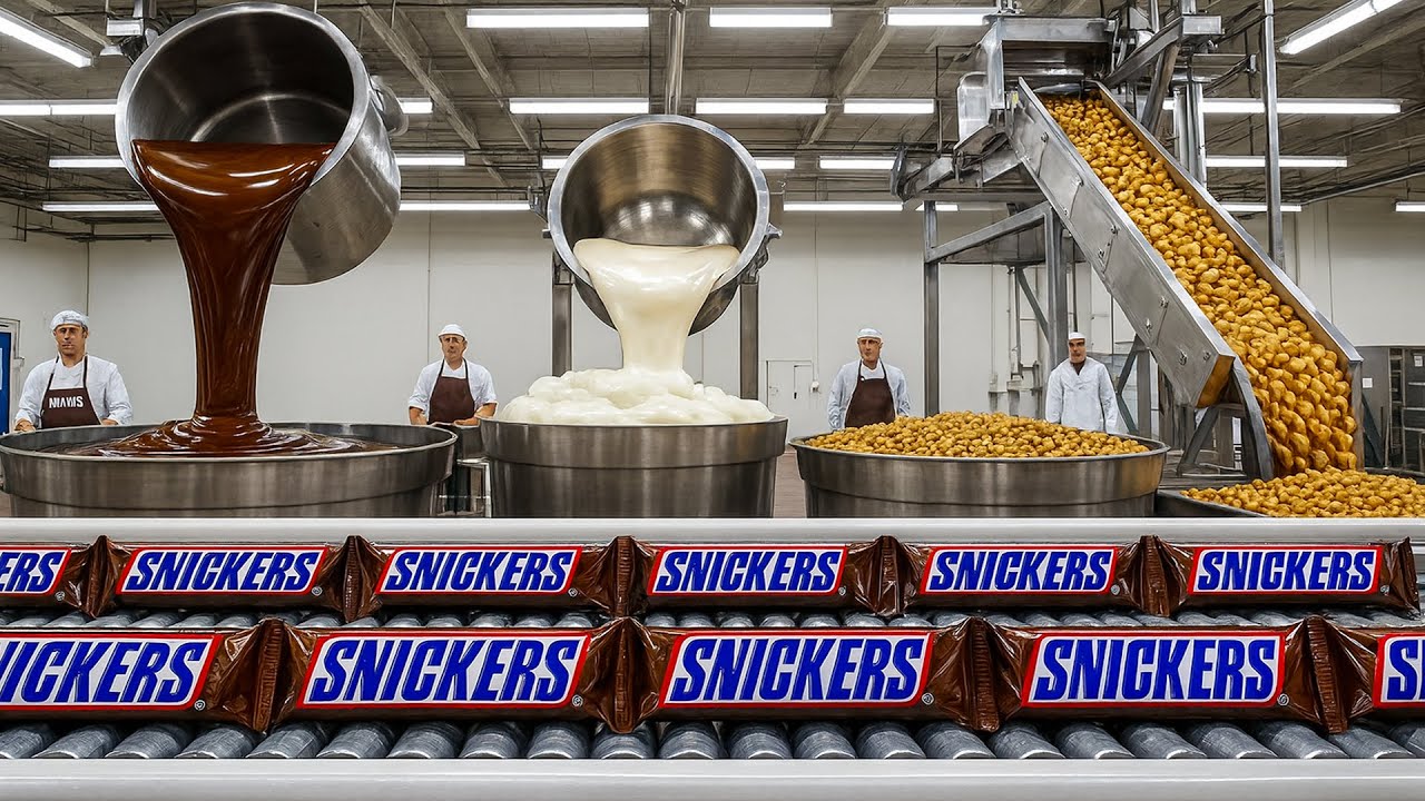 How Snickers Chocolate Are Made in Factory - See How They Make 4,8 Billion Bars Every Year!