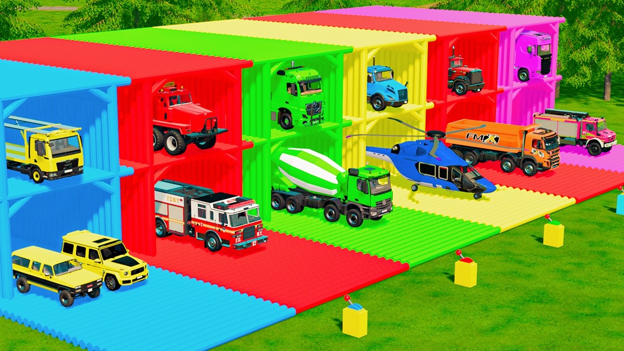 TRANSPORTING POLICE CARS, FIRE TRUCKS and AMBULANCE with MAN TRANSPORTERS! Farming Simulator 22