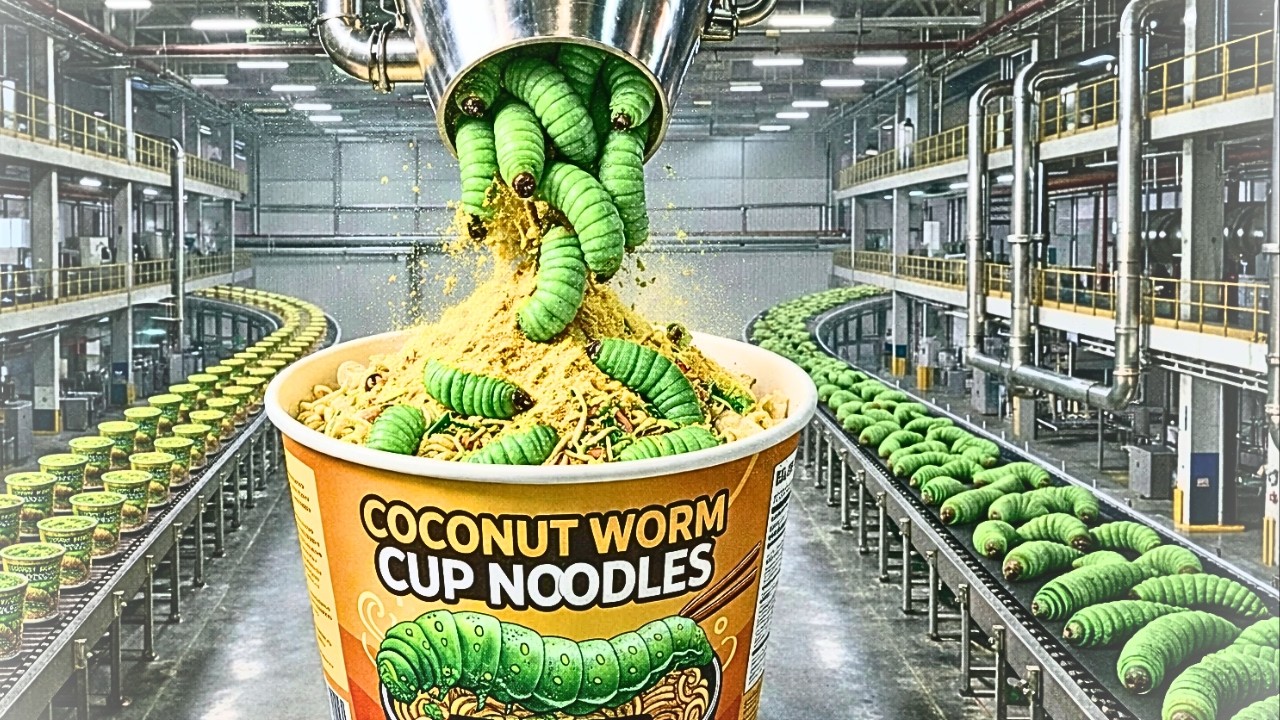 Inside the Factory | How Millions of Worm Cup Noodles Are Produced (Full Process ) #Factoryprocess