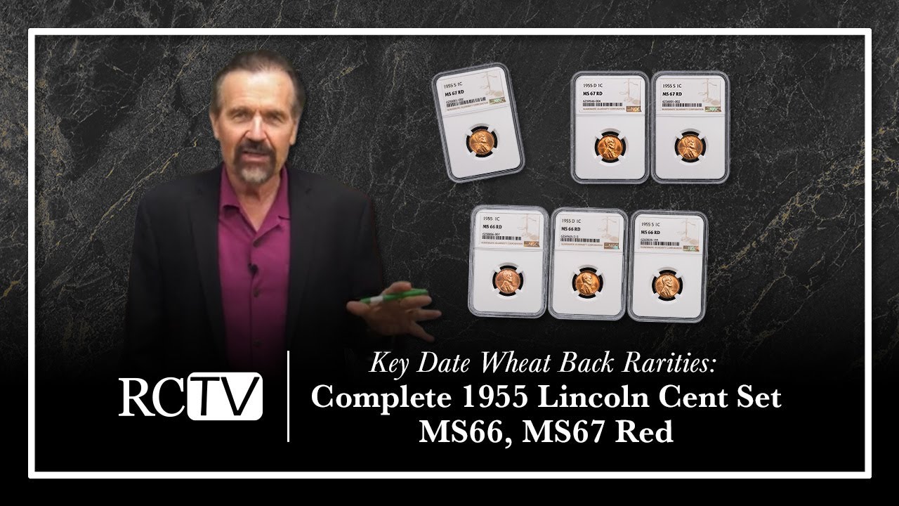 Key Date Wheat Back Rarities: Complete 1955 Lincoln Cent Set MS66, MS67 Red