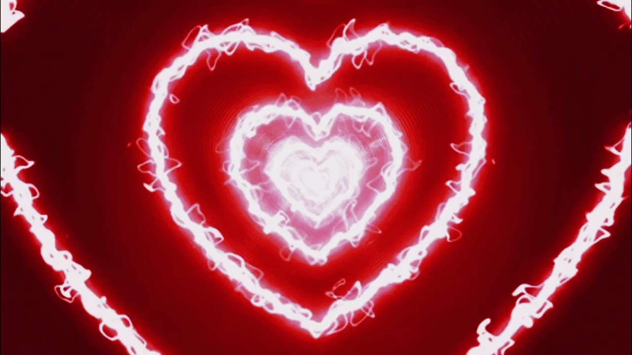 Neon Lights Fundo Tunel Coração Vermelho | Trend do TikTok - 4K | Sem Anúncio