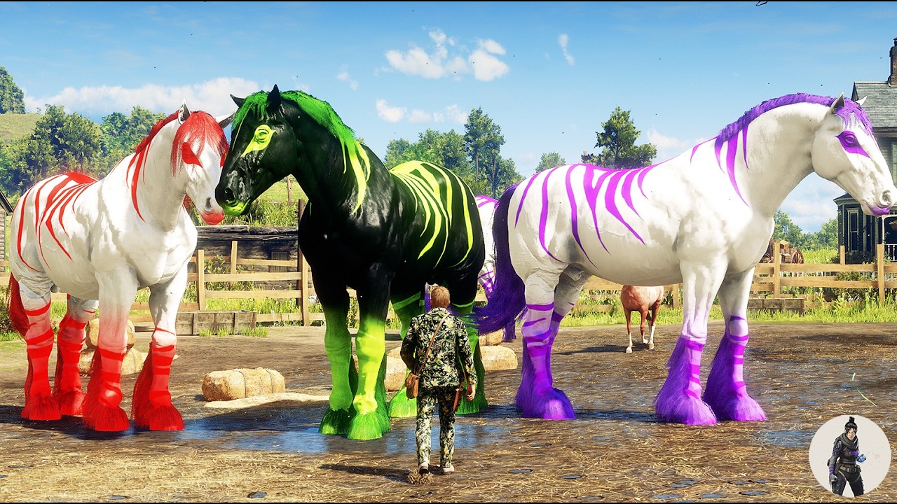 Arthur Morgan Tames 3 Massive Rare Horses at Emerald Ranch | RDR2 Horse Adventure