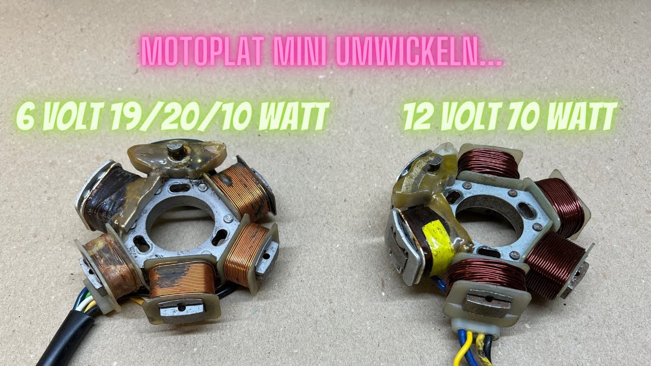 6 Volt Motoplat Mini auf 12 Volt umwickeln. l Potentialfrei! I