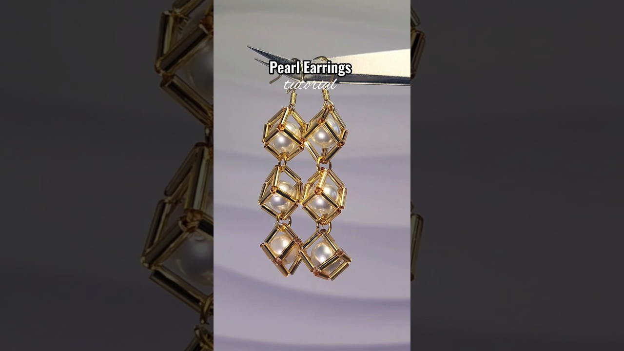 pearl earrings #preppy #tutorial #diy #beadedjewelry