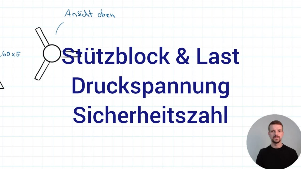 NTG Industriemeister Metall 2024-2 Herbst Aufgabe 3 - Stützblock & Last, Druckspannung, Sicherheit