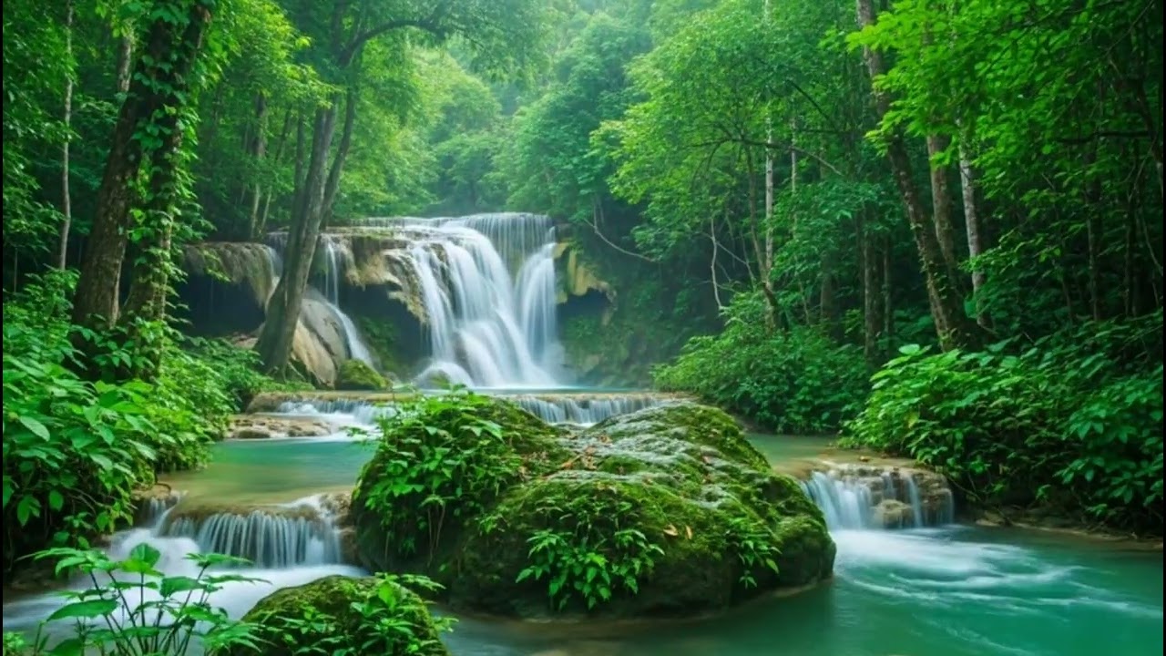 Peaceful River Flow & Birds Chirping | Calm Nature Sounds for Morning Focus, Relaxation Mindfulness