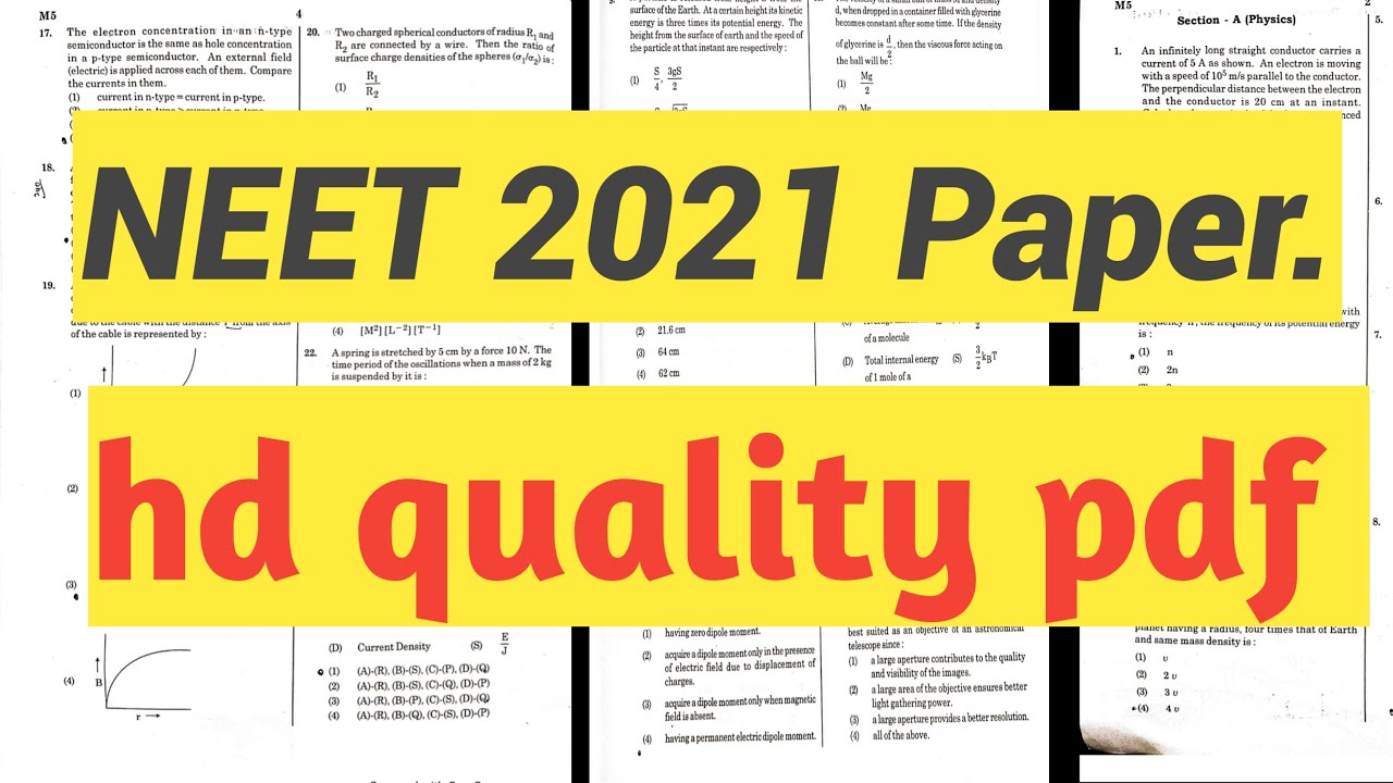 NEET 2021 Question paper | Neet exam paper 2021 | neet paper 2021