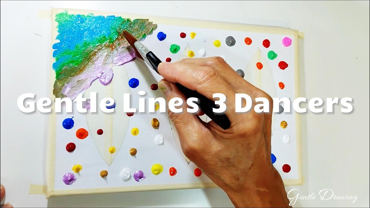 Gentle Lines | Three Dancers Acrylic Painting Process | Calm Art