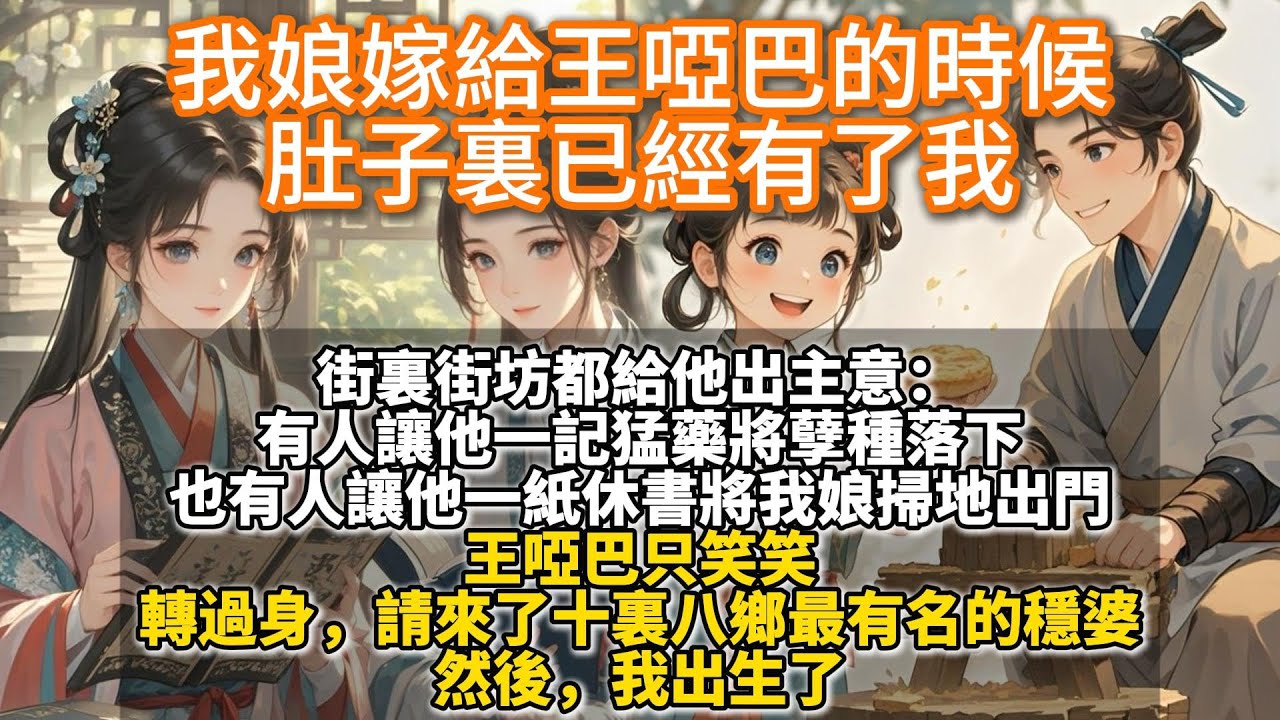完結大女主通透文：我娘嫁給王啞巴的時候，肚子裏已經有了我。 街裏街坊都給他出主意。有人讓他一記猛藥將孽種落下，也有人讓他一紙休書將我娘掃地出門。王啞巴只笑笑，請來了十裏八鄉最有名的穩婆。然後，我出生了
