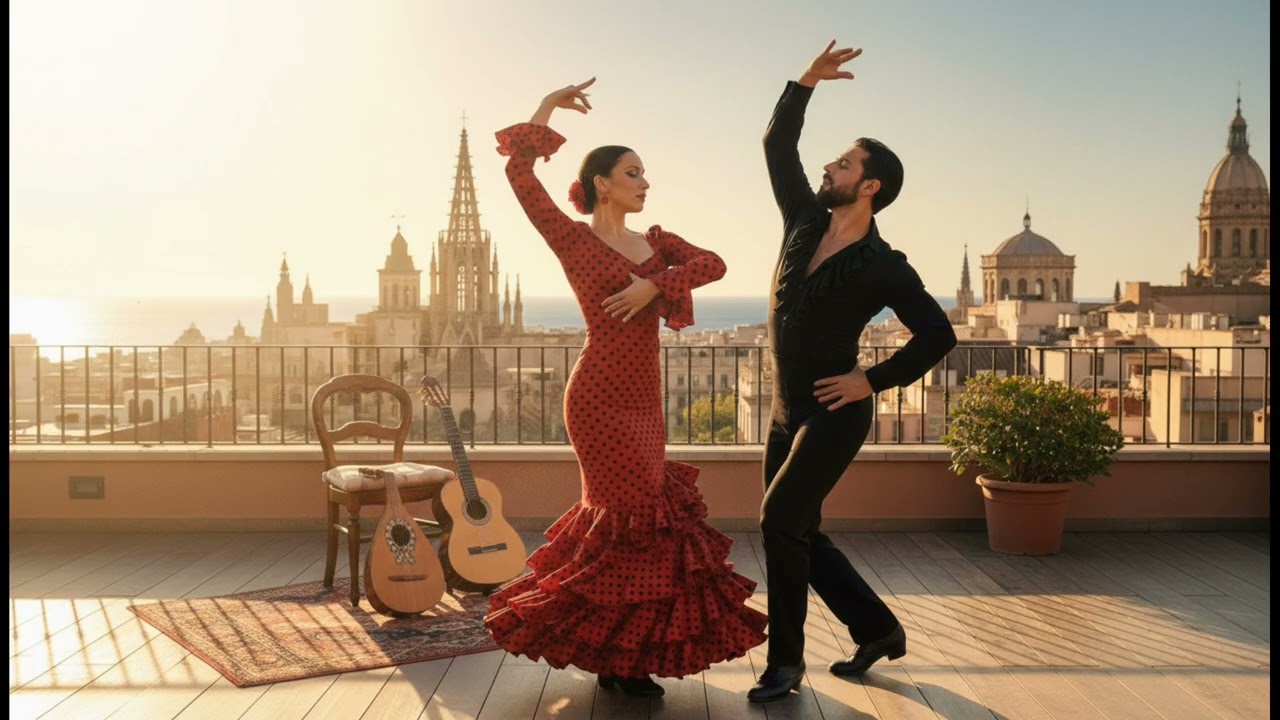 Flamenco Barcelona Style 🇪🇸 | Spanish Guitar, Accordion & Violin Instrumental