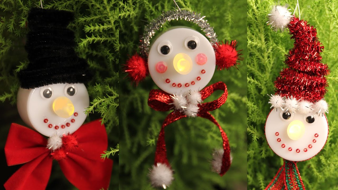 Snowman Tea Light Christmas Ornaments  - Cheap Easy & Cutest Gifts DIY!